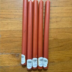 Crate&Barrel 12” Orange Taper Candles - Set of 5